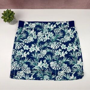 Stella Parker Island Collection Blue Green White Floral Tropical Skirt Shorts